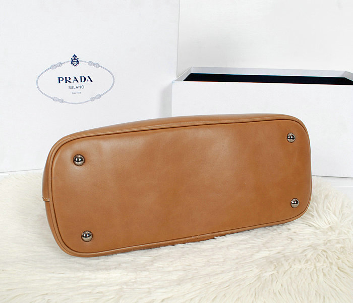 2014 Prada calf leather tote bag BN2603 camel